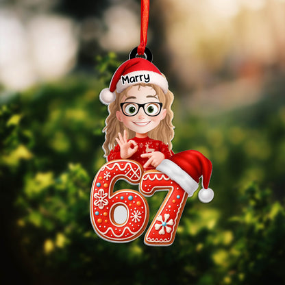 Personalizovaná akrylová ozdoba, vánoční dárek 67