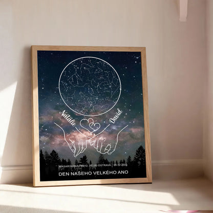 Plakat hvězdná mapa Vašeho okamžiku - Rám SOUČÁSTÍ balení