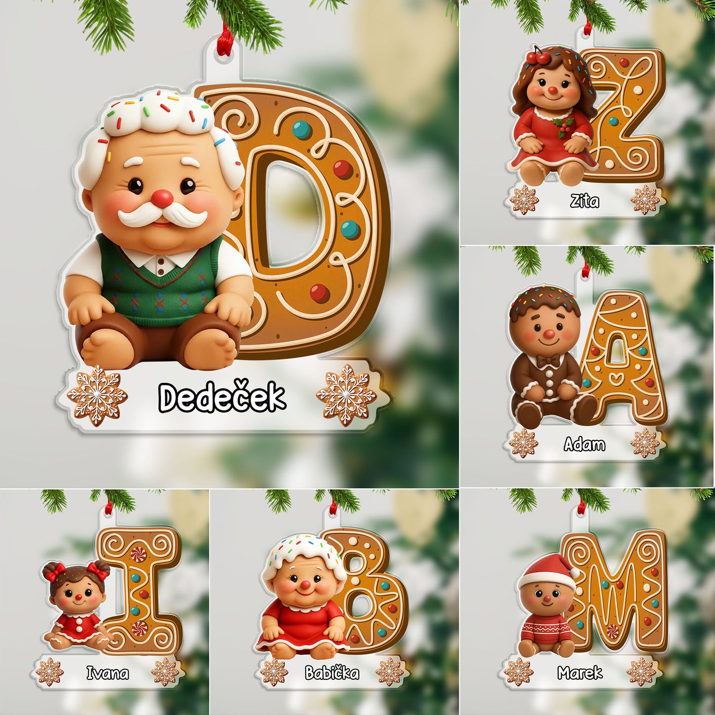 Personalizovaná akrylová ozdoba, vánoční dárek  60