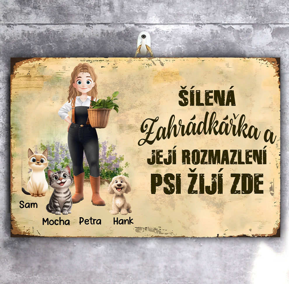 Dřevěné cedule - Šílená zahrádkářka 5