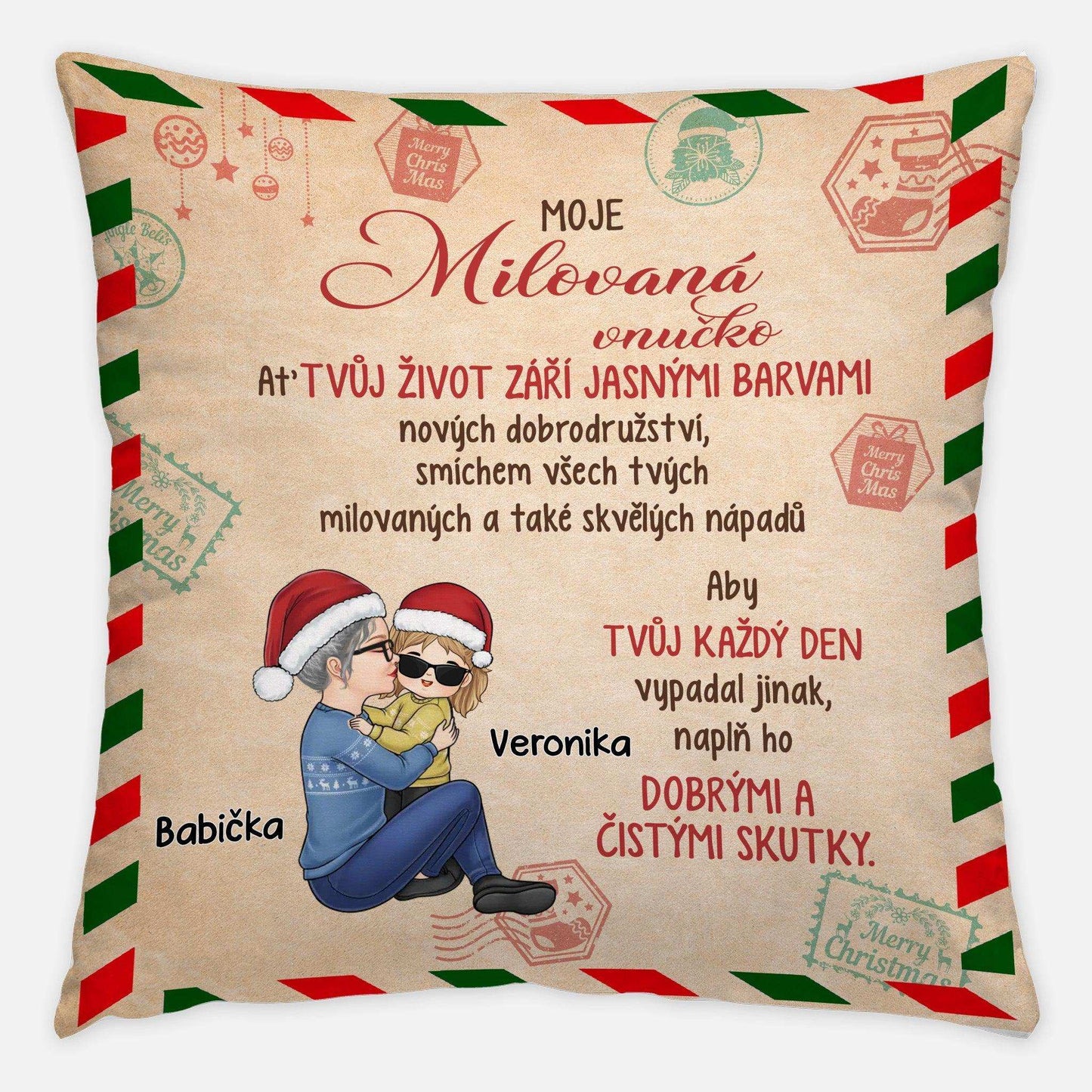 Polštář - Pro moje milovaná vnučko - Vánoční verze - Climo.cz