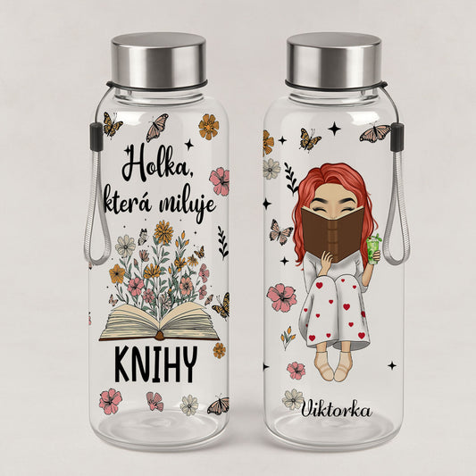 Láhev na pití z RPET, 500 ml, transparentní -  pro milovnice čtení