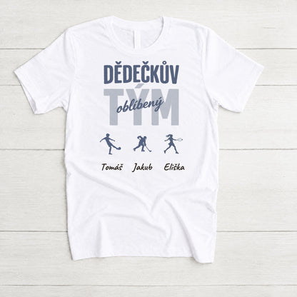 Tričko - Oblíbený tým - sportovní siluety - bílé, Dědečkův - Climo.cz