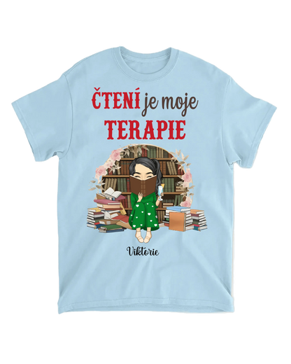 Tričko - Čtení je moje terapie - Climo.cz