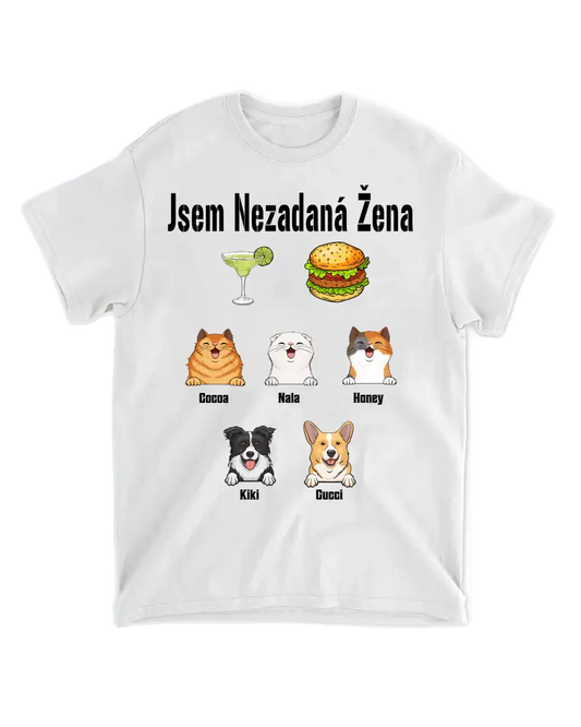 Tričko - Jsem nezadaná žena - až 10 mazlíčci - Climo.cz