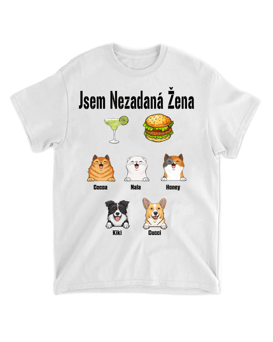 Tričko - Jsem nezadaná žena - až 10 mazlíčci - Climo.cz