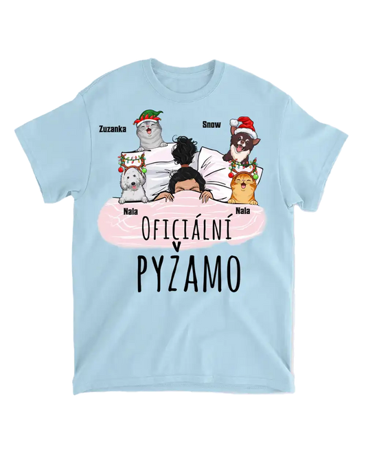 Tričko - Oficiální pyžamo 1 - až 4 mazlíčků - Vánoční verze - Climo.cz