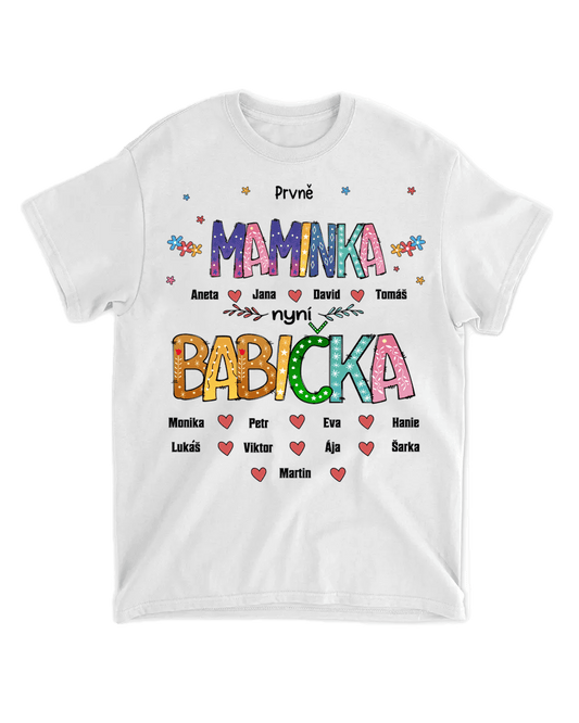 Tričko - Prvně maminka nyní babička - až 12 vnoučat - Climo.cz