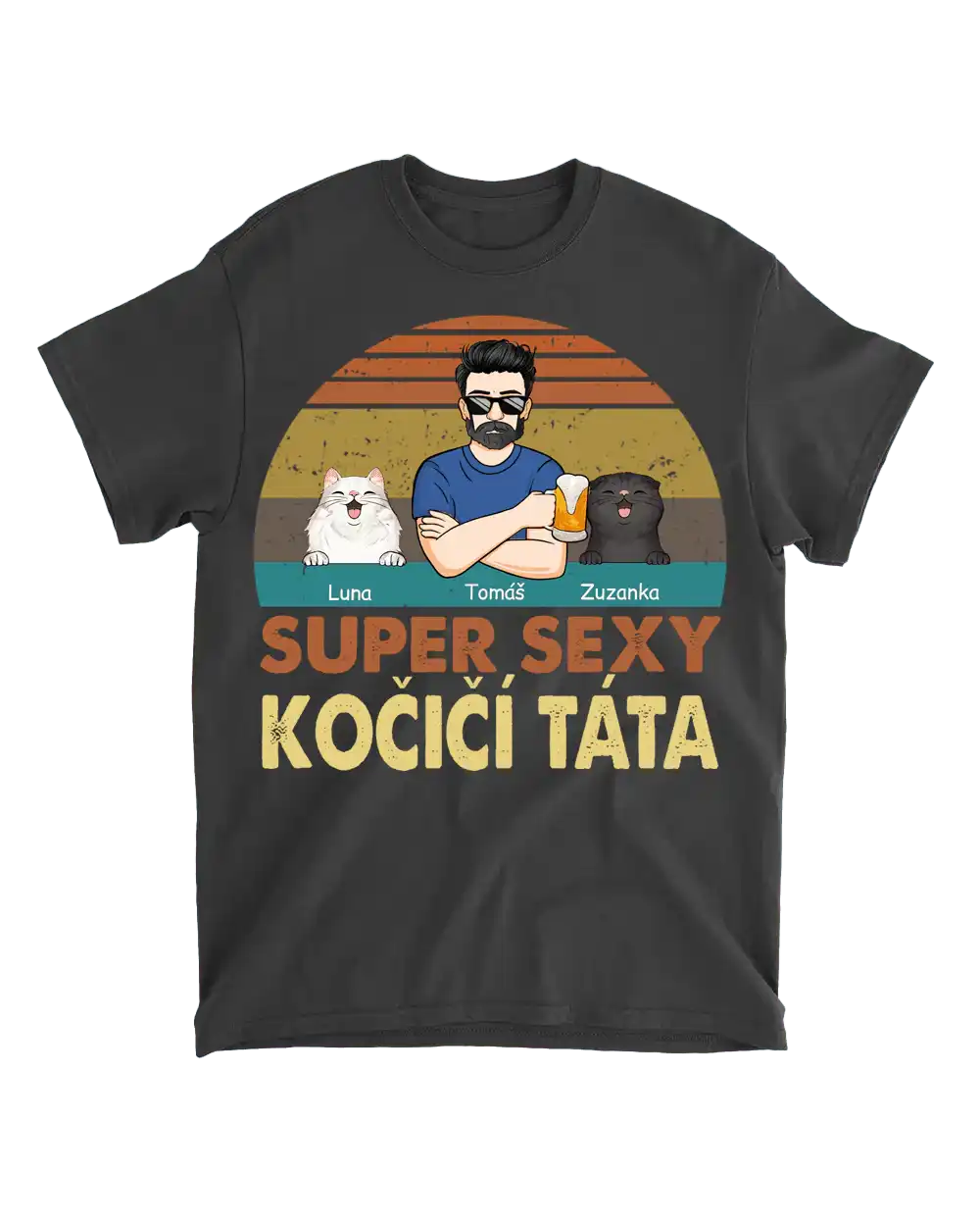Tričko - Super sexy kočičí táta - až 4 kočky - Climo.cz