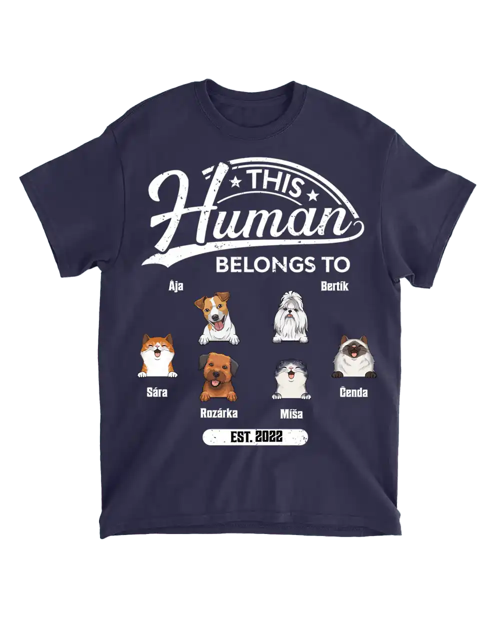 Tričko - This human belongs to pets - Climo.cz