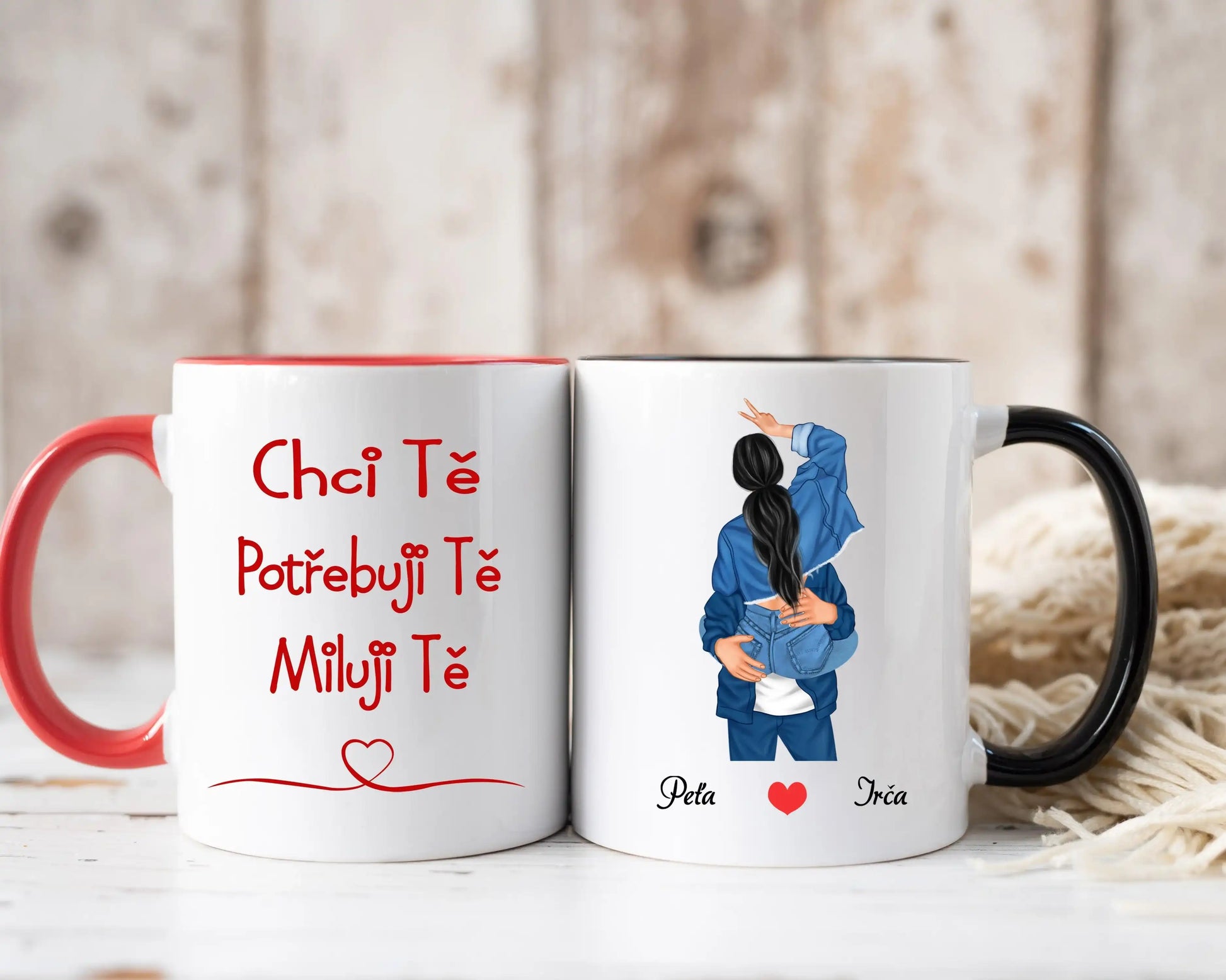 Hrnek - Líbající se pár 2. verze - Chci tě. Potřebuji tě. Miluji tě. - Climo.cz