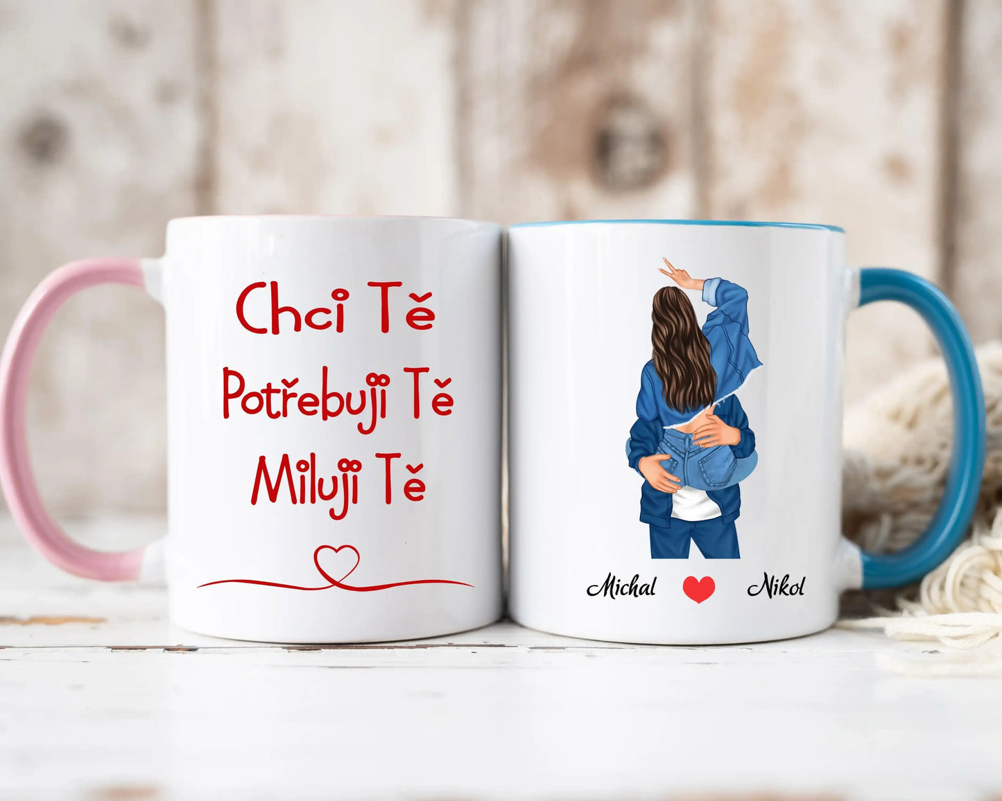 Hrnek - Líbající se pár 2. verze - Chci tě. Potřebuji tě. Miluji tě. - Climo.cz