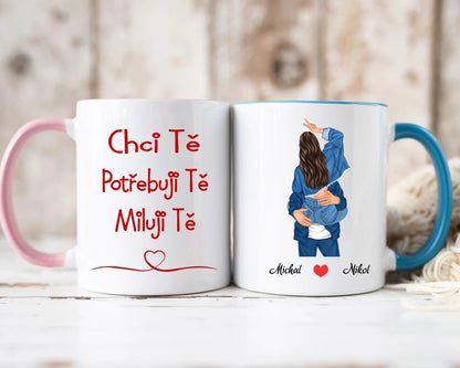 Hrnek - Líbající se pár 2. verze - Chci tě. Potřebuji tě. Miluji tě. - Climo.cz