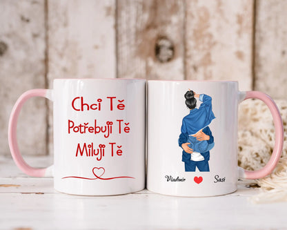 Hrnek - Líbající se pár 2. verze - Chci tě. Potřebuji tě. Miluji tě. - Climo.cz