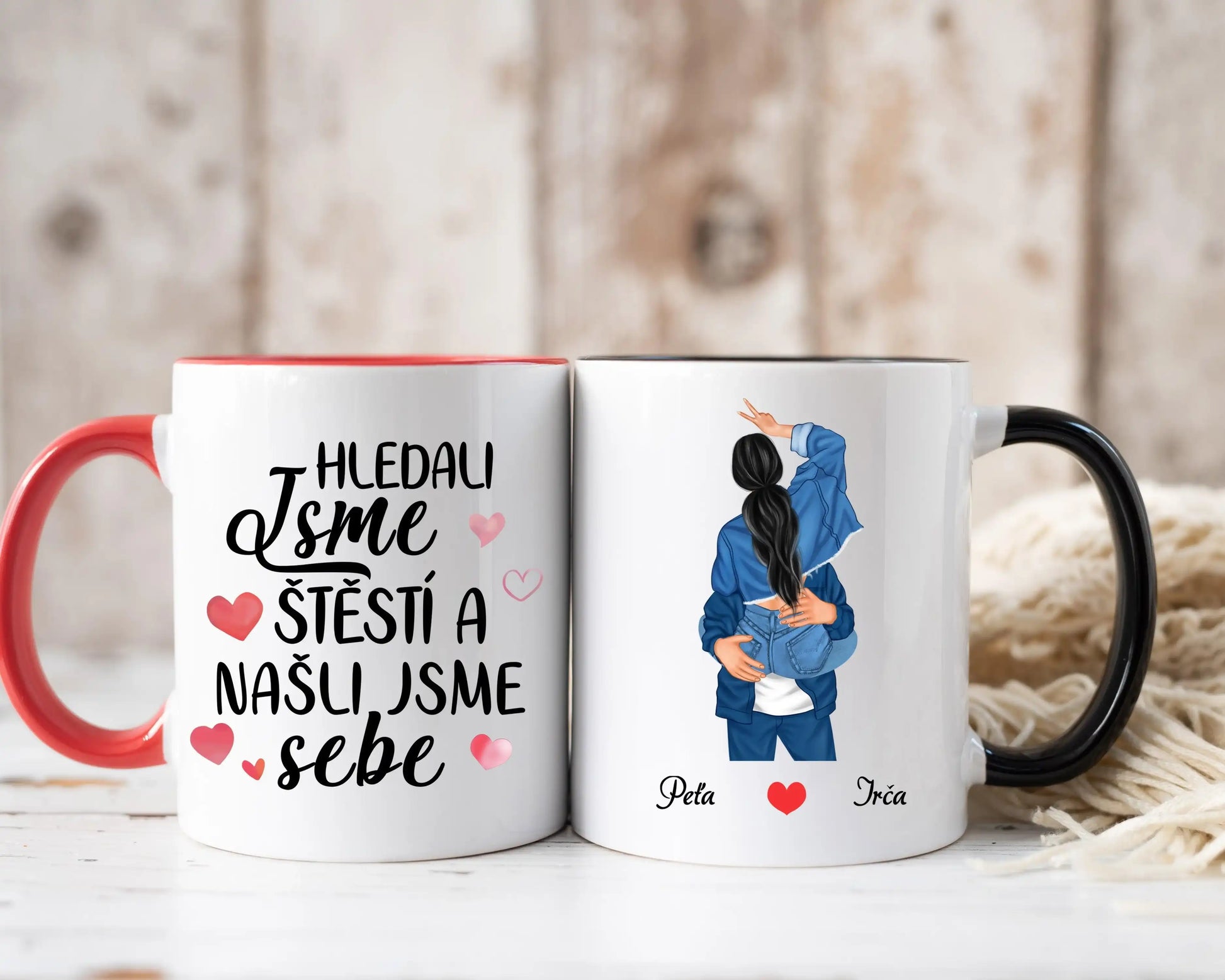 Hrnek - Líbající se pár 2. verze- Hledali jsme štěstí a našli jsme sebe - Climo.cz