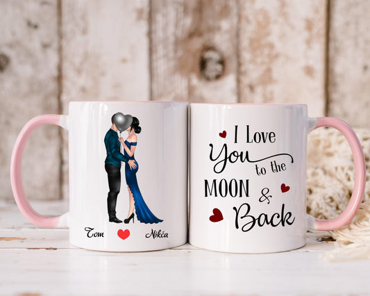 Hrnek - Líbající se pár - I Love You to the moon and back - Climo.cz