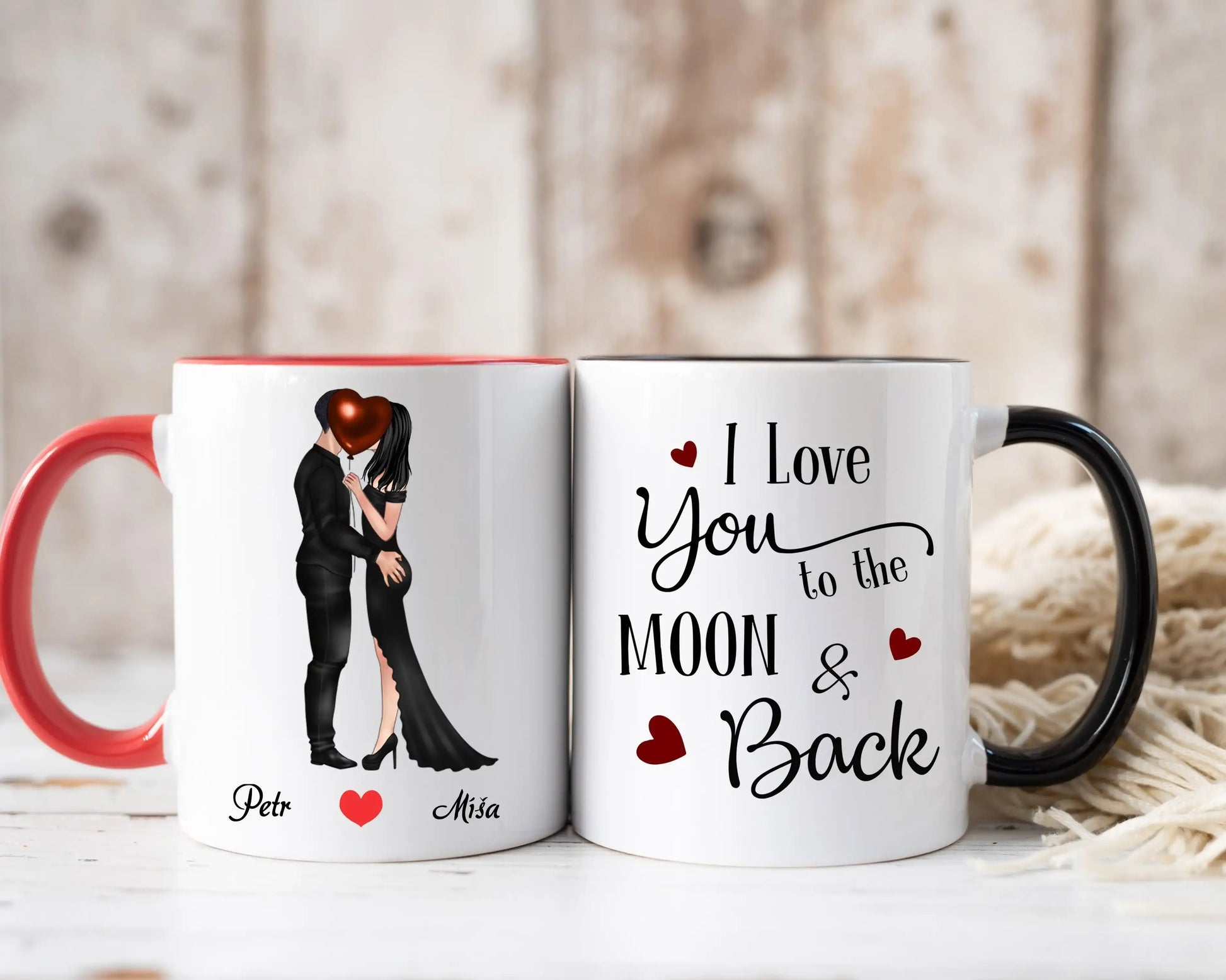 Hrnek - Líbající se pár - I Love You to the moon and back - Climo.cz